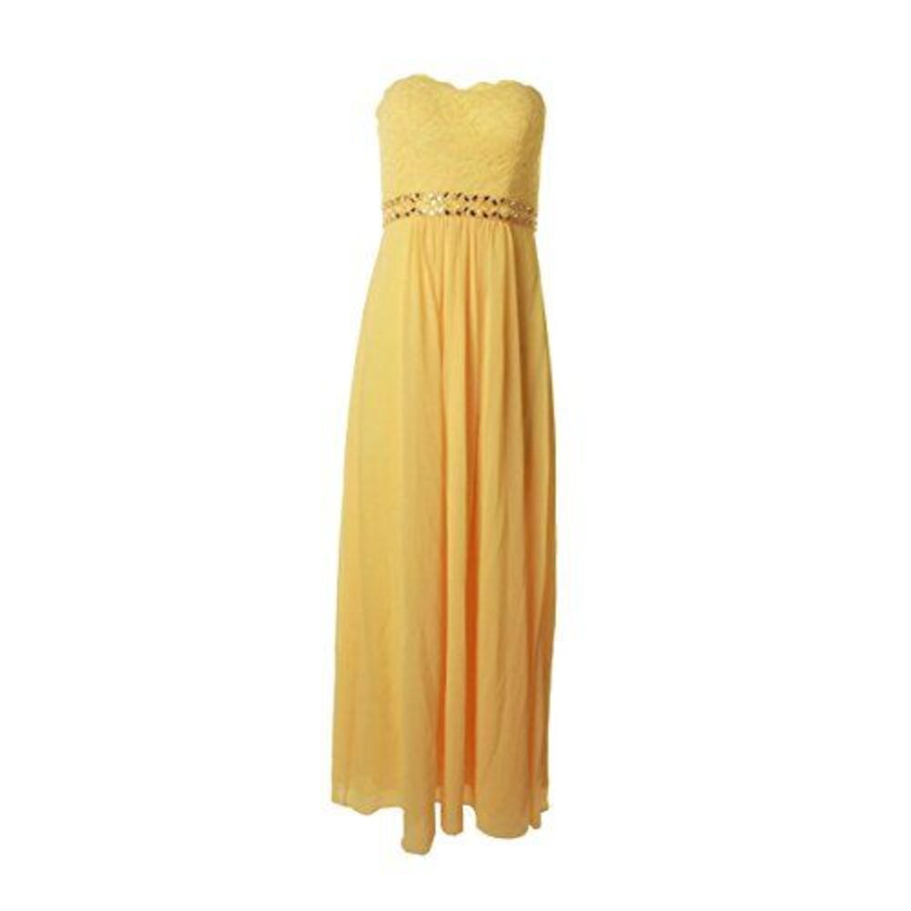 Js Boutique Womens Lace And Chiffon Gown With Beads